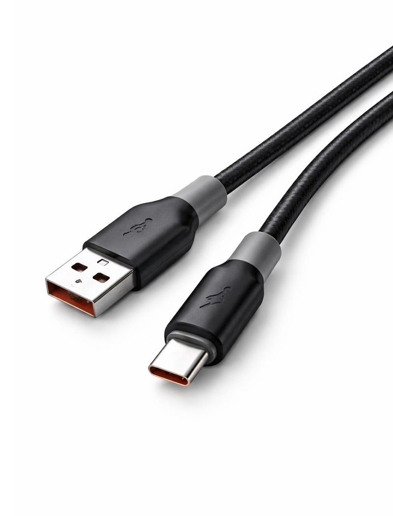 اكس - بلس كابل شحن سريع X-Plus USB إلى Type-C 120W 6A بطول 1 متر – كابل تايب سي شاحن جوال فاست تشارج  متين نقل بيانات للهواتف الذكية والأندرويد - Image 1
